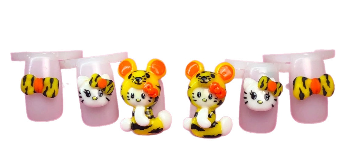 Tiger Nail Charm set ~ 6pc Set