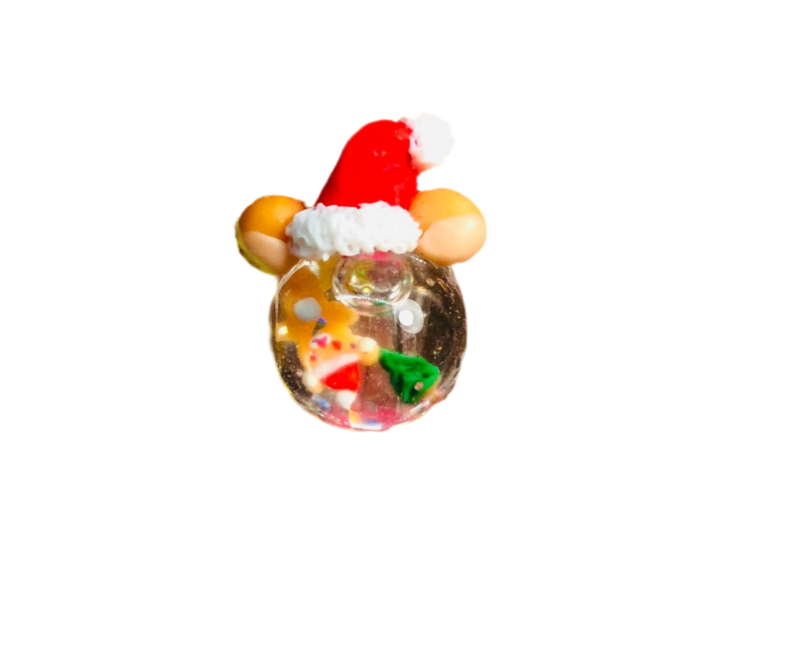 Teddy Christmas Liquid Charm set~2pc set~Nail Charms