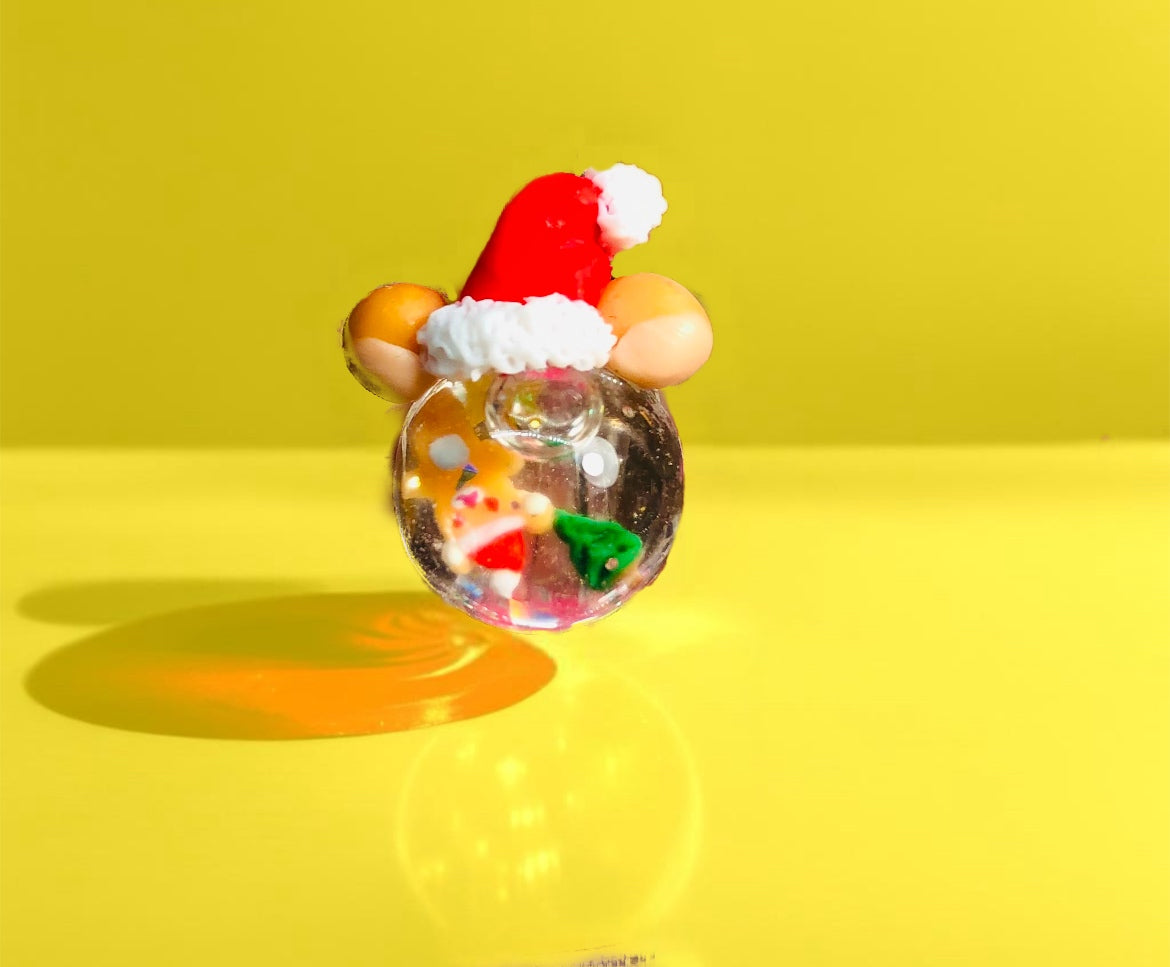 Teddy Christmas Liquid Charm set~2pc set~Nail Charms