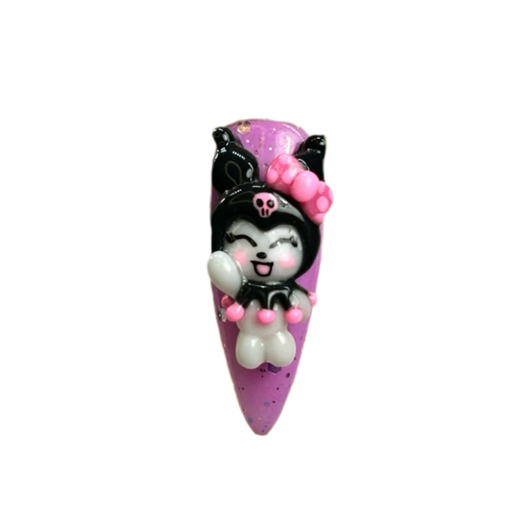 Purple Bunny Nail Charm Set ~ 4pc set