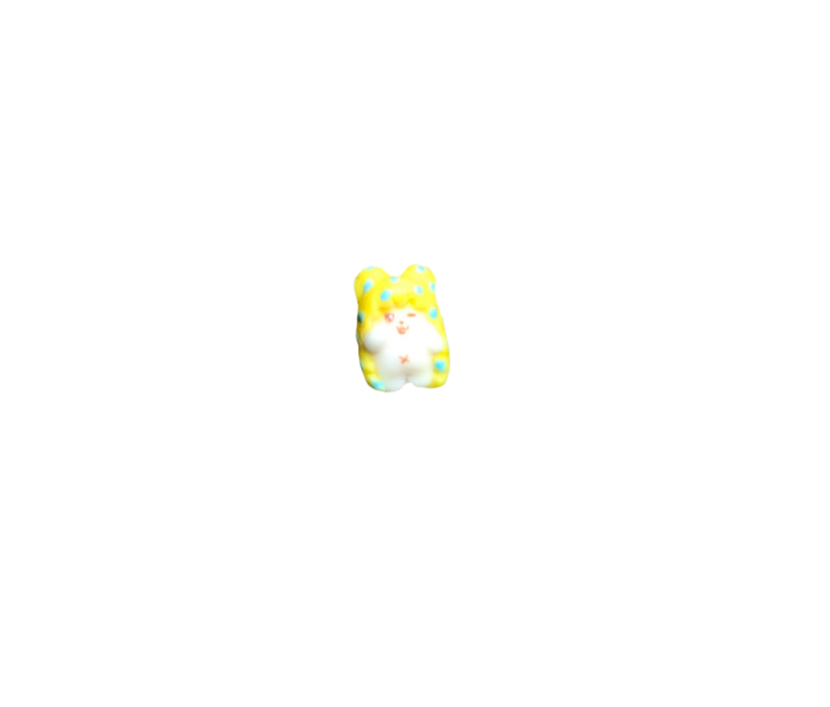 Kawaii Teddy bear w/t Blankie ~Liquid Charm~2pc Set~Nail Charms