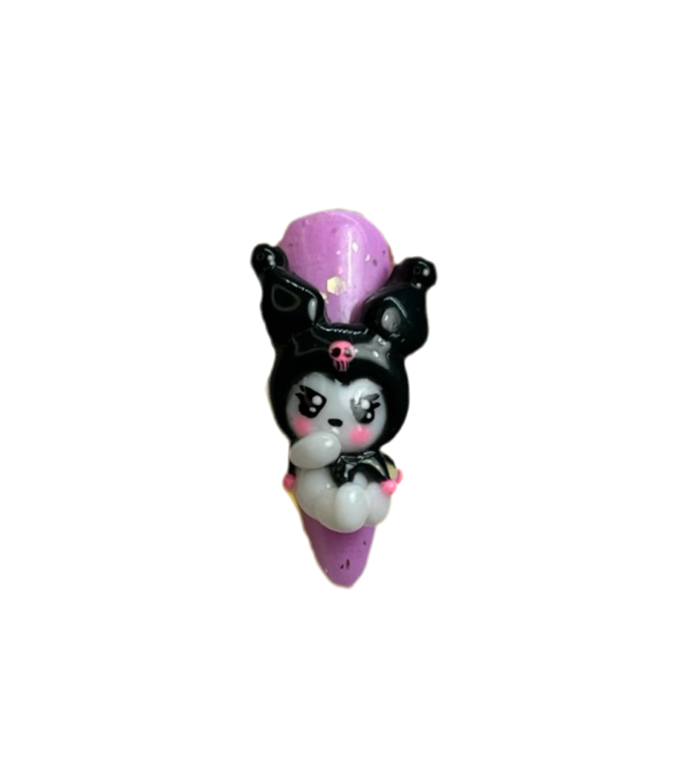 Purple Bunny Nail Charm Set ~ 4pc set
