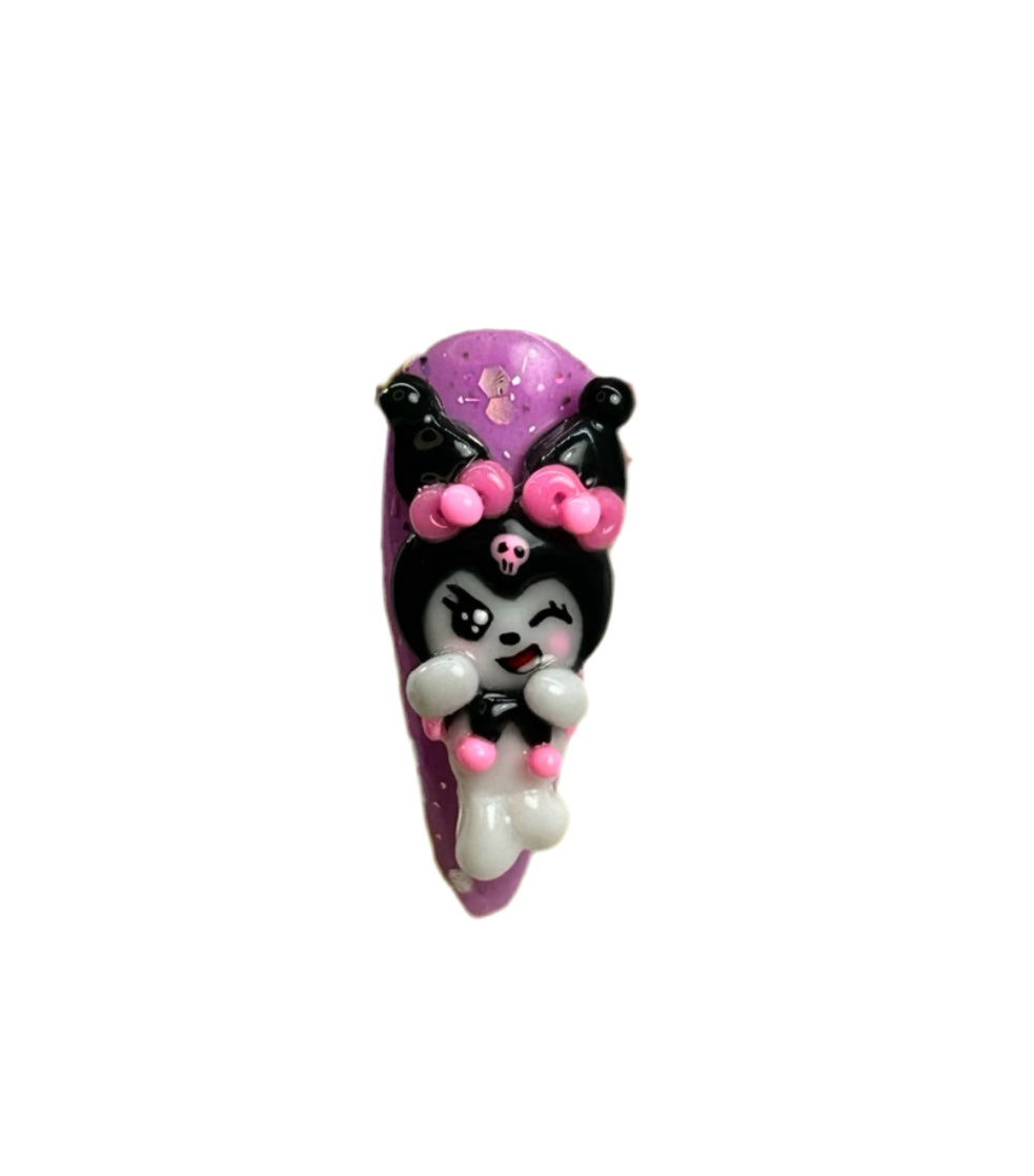 Purple Bunny Nail Charm Set ~ 4pc set