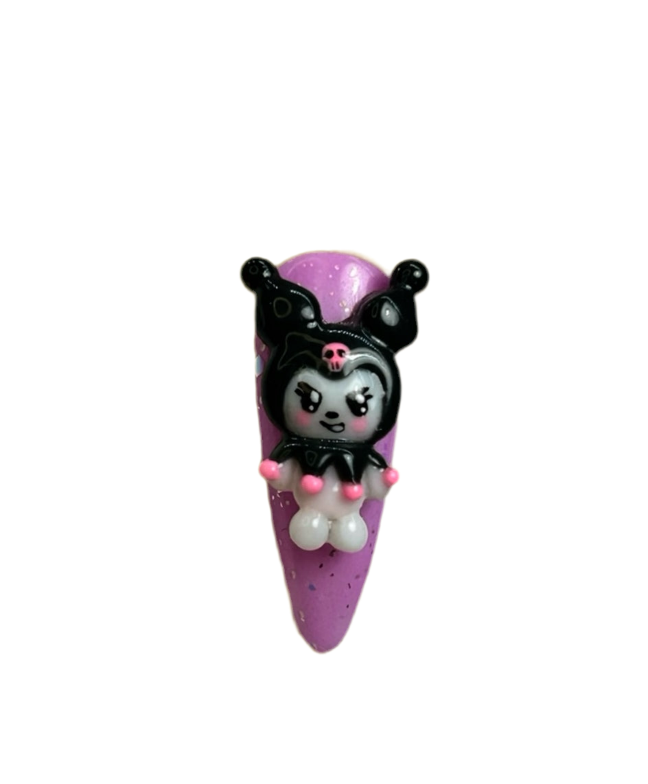 Purple Bunny Nail Charm Set ~ 4pc set