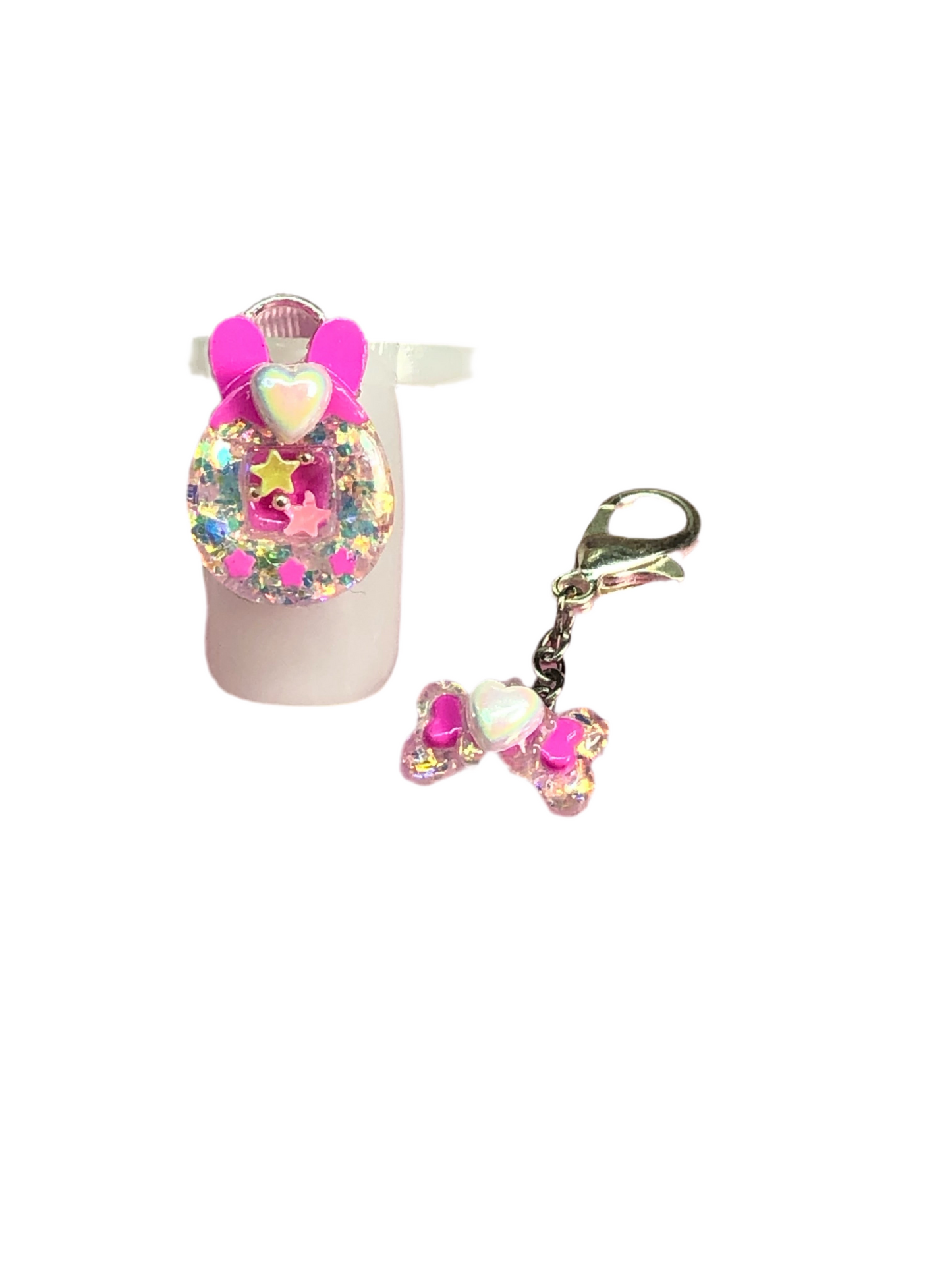 Shaker/Dangle Clip Charm. 2pc Charm Set.