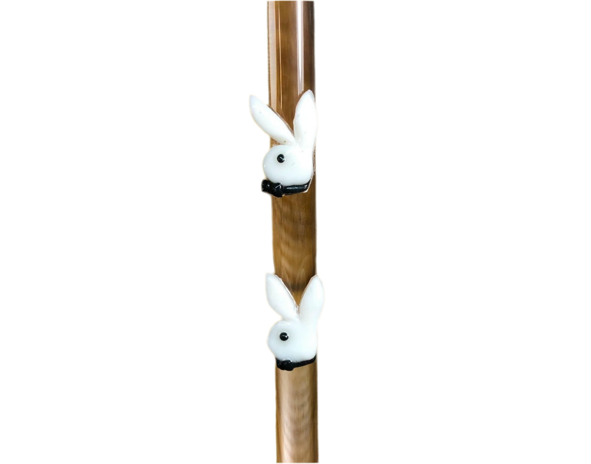 White Bunny with Bow ~2pc charm set