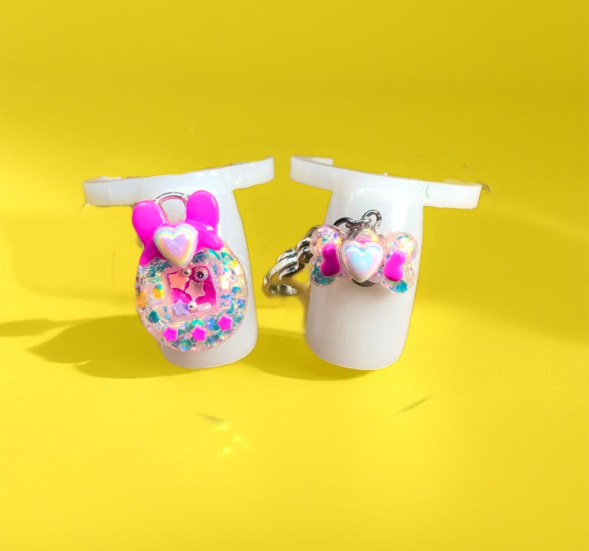 Shaker/Dangle Clip Charm. 2pc Charm Set.