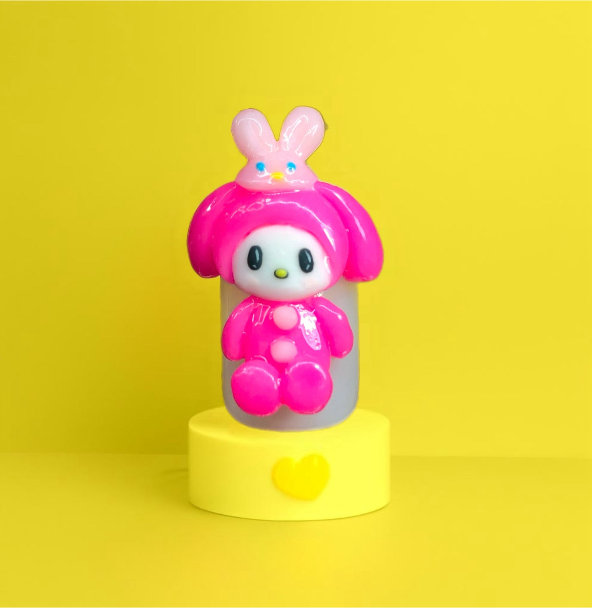 Pink Bunny Nail Charm Set , 2Pc Charm Set