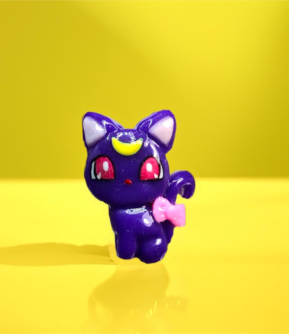 Purple Cat Shaker Nail Charm Set ~2pc Set