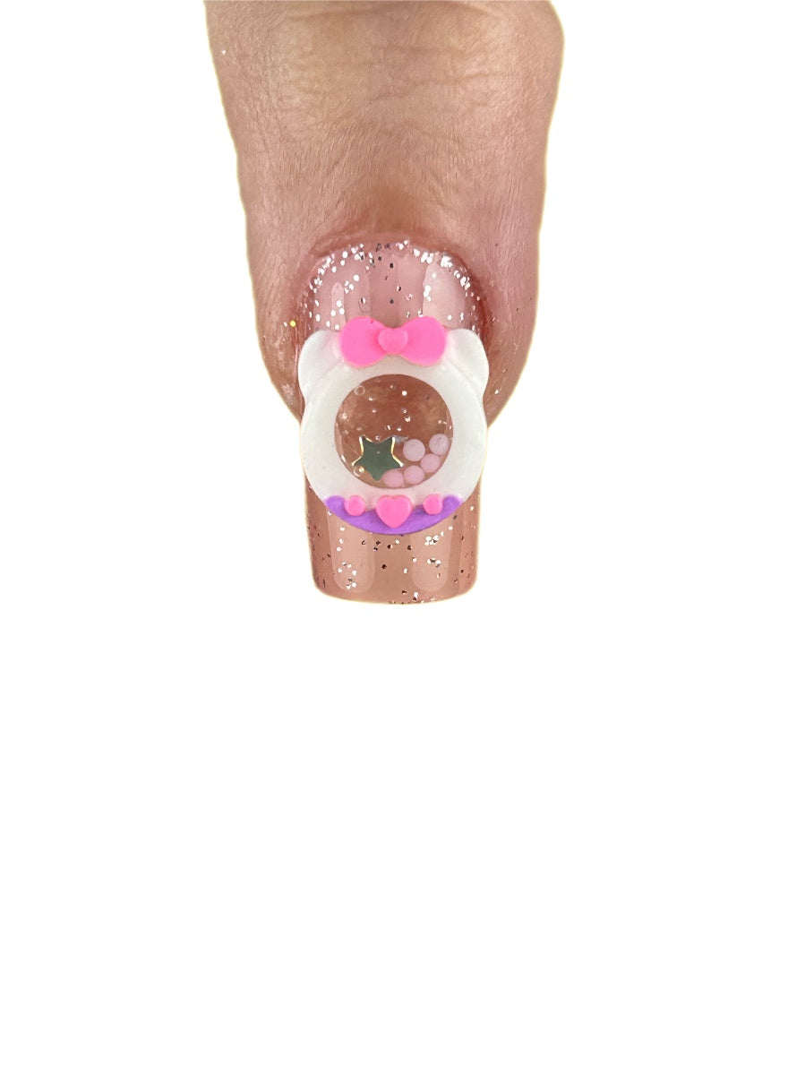 Kawaii Kitty Mini Liquid Nail charm set ~2PC