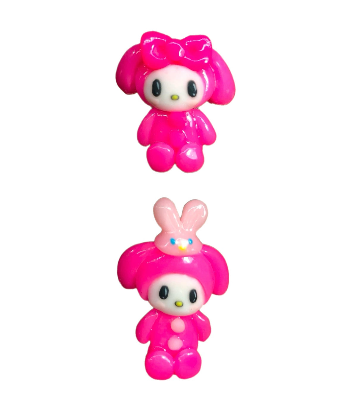 Pink Bunny Nail Charm Set , 2Pc Charm Set