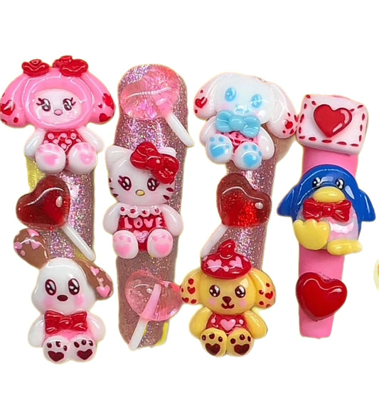 Valentines Kawaii Nail Charms ~12Pc Set