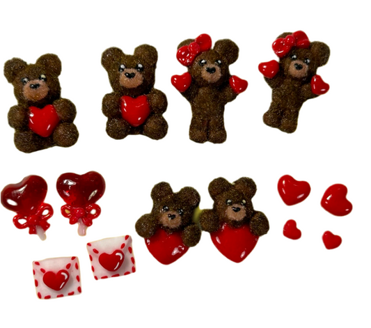 Teddy Bear Nail Charms (14c set ) Fluffy