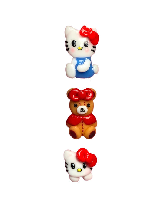 Cat Teddy Nail Charm Set ~3PC Set