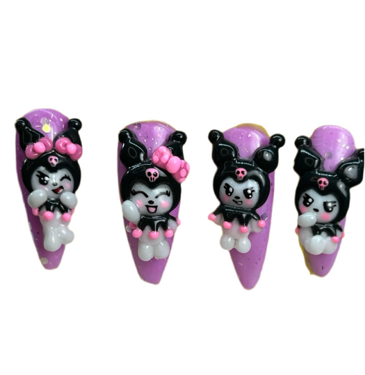Purple Bunny Nail Charm Set ~ 4pc set