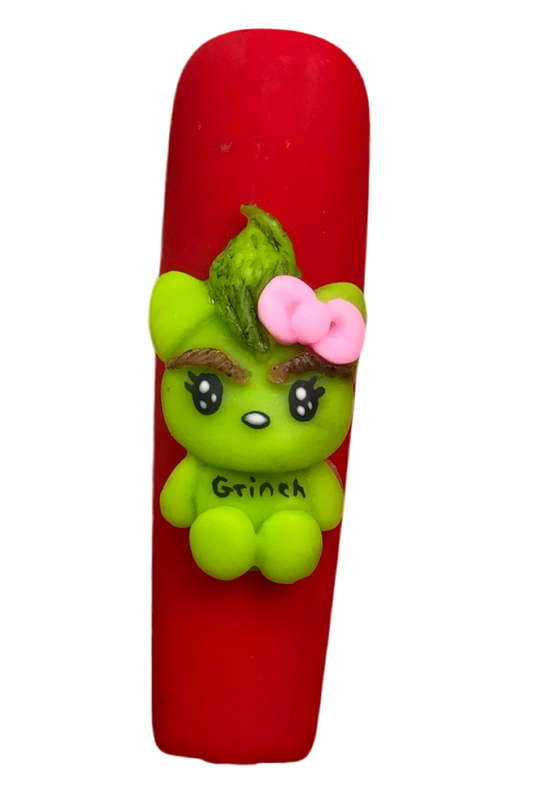 Green Kitty Nail Charm ~2pc set