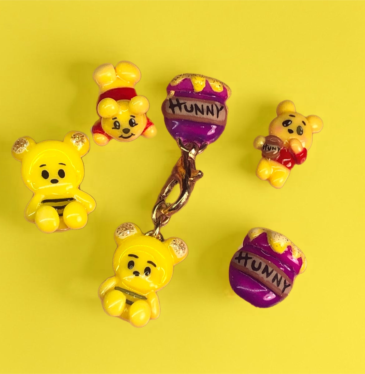 Yellow Baby Dangle Nail charms~5Pc Charm set