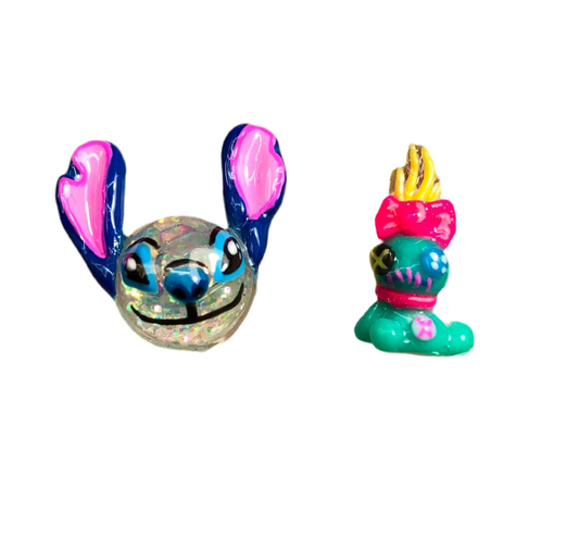 Blue Monster Liquid nail charm with rag doll~2pc set~Nail Charms