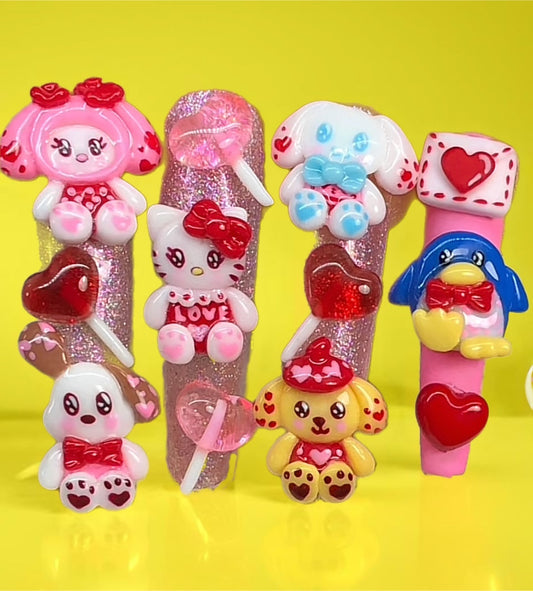 Valentines Kawaii Nail Charms ~12Pc Set