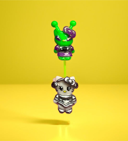 Alien , Astro Cat  ~2 pc nail charm set