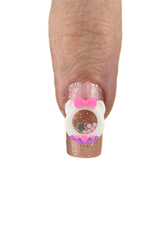 Kawaii Kitty Mini Liquid Nail charm set ~2PC