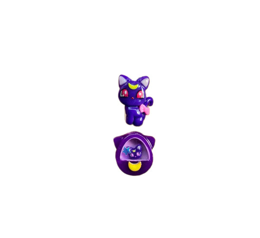 Purple Cat Shaker Nail Charm Set ~2pc Set